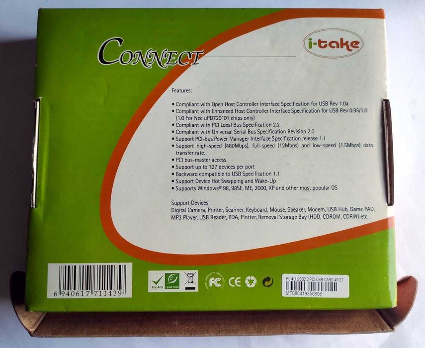 Placa PCI USB 2.0 - 4 port