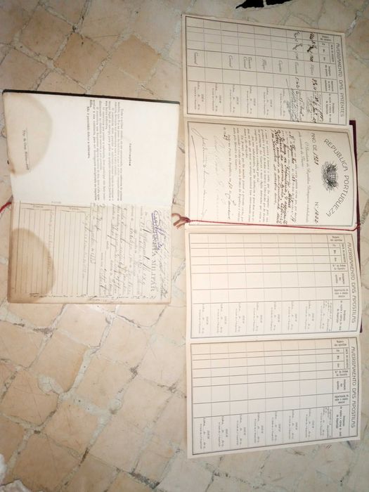 Carta patente e caderneta militar antigas