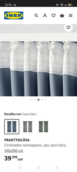 Cortinados Prakttidlosa 1par, IKEA. NOVOS