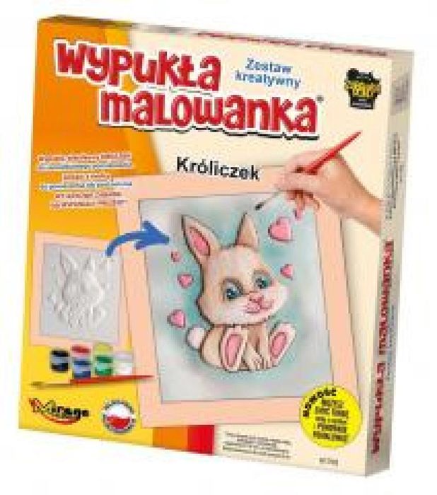 Wypukła Malowanka - Mały Króliczek pudełko,230x200x30 mm