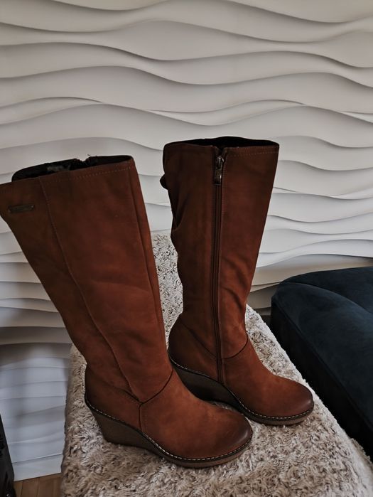 Kozaki naturalna skóra nubuk 39r