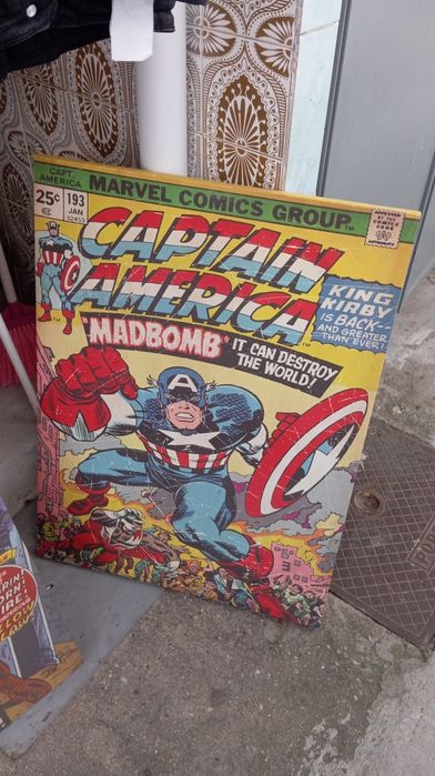 Tela quadro captain america usado