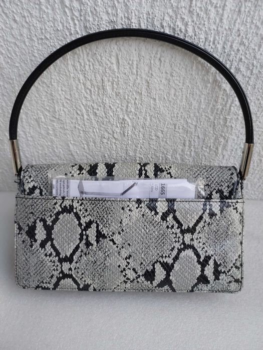 Torebka NINE WEST-wężowa skórka-szaroczarna  jak nowa InPost