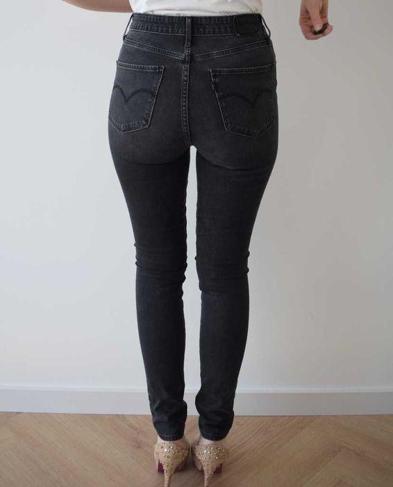 Levi's premium 721 w29 l32 m spodnie czarne rurki wysoki stan