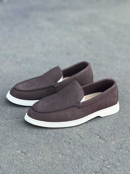 Чоловічі лофери замшеві коричневі (41–45) весняне взуття