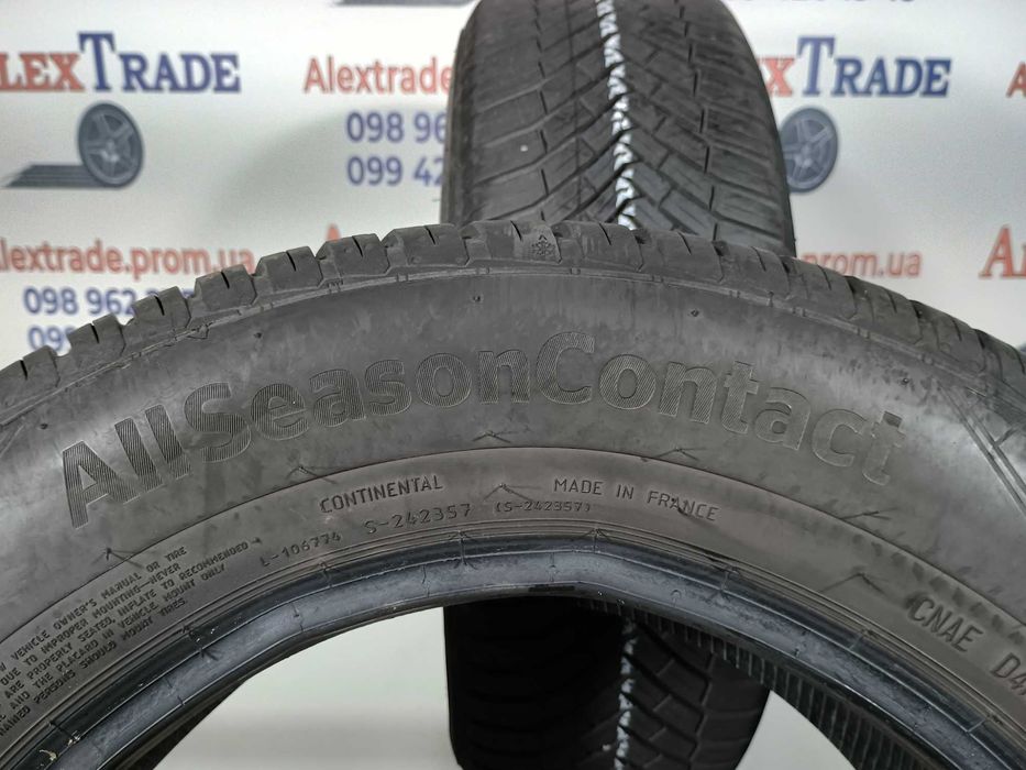 2 шт. 195/65 R15 Continental AllSeasonContact шини б/у, протектор 6,5 мм