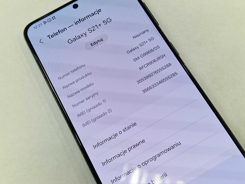 Samsung Galaxy S21 Plus 5G/ 8GB/ 256GB/ Black/ Grade B/ Gwarancja