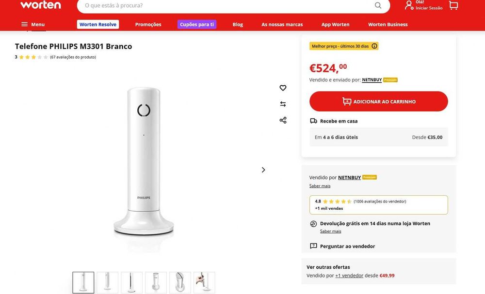 Philips M3301 Cordless Landline Phone | Elegant | Premium64738330233859123