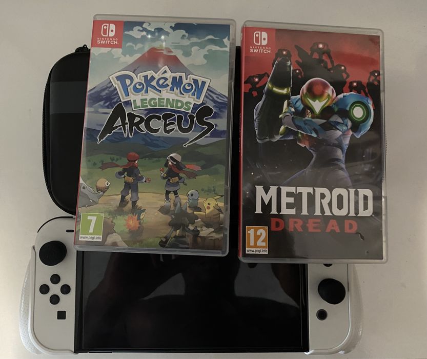 Nintendo Switch OLED Branca (Impecável) + Bolsa + 2 Jogos Físicos
