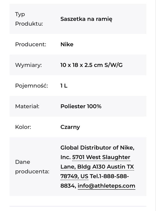 Torba saszetka nike nowa