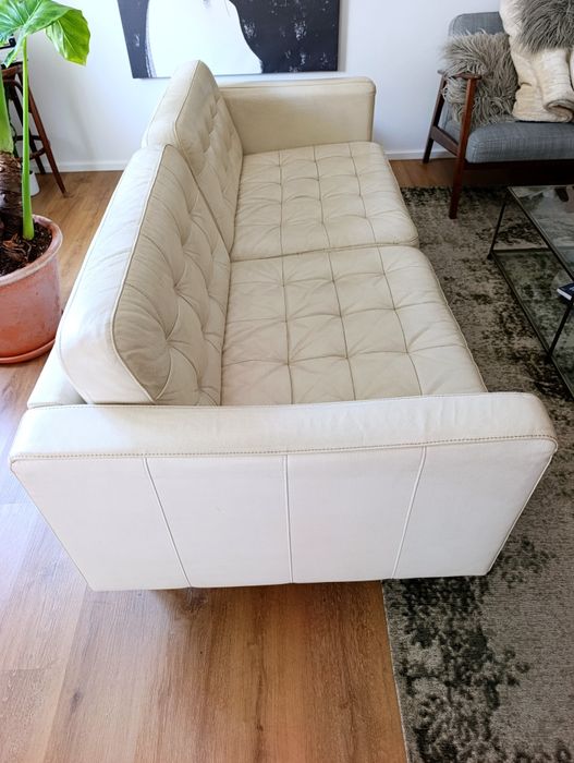 Sofá IKEA LANDSKRONA 3 Lugares – Pele Branca – Excelente Estado