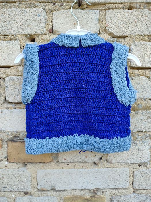 Kamizelka sweterkowa ocieplacz bezrękawnik Handmade