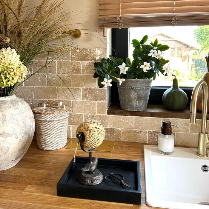 TRAWERTYN classic | bębnowane krawędzie | 15x7,5x1 cm