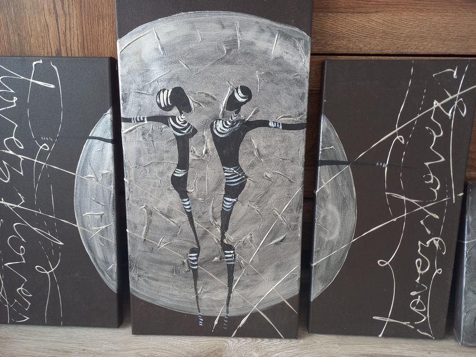 Obraz, tryptyk na płótnie.  Lovers. Miłość.