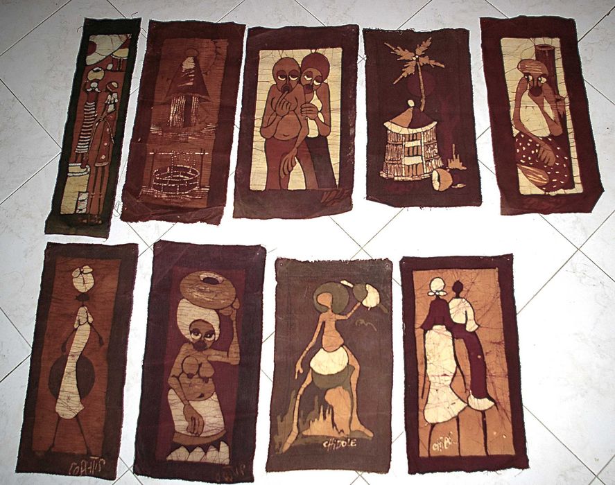 Batiques africanos (pinturas antigas e originais tradicionais),