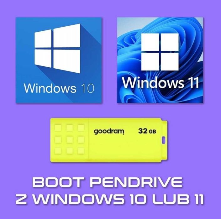 Pendrive WINDOWS 32GB bootowalny z systemem WINDOWS 10 lub 11