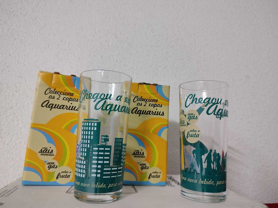 Copos de vidro para água/sumos - NOVOS - Coleção Aquarius - Retro