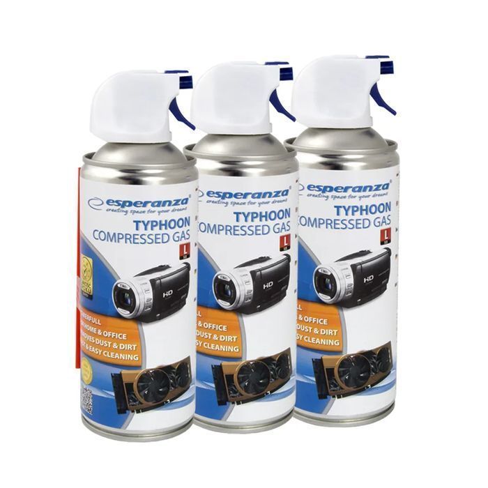 3x sprężone powietrze w sprayu Esperanza 400 ml zestaw 3 sztuk