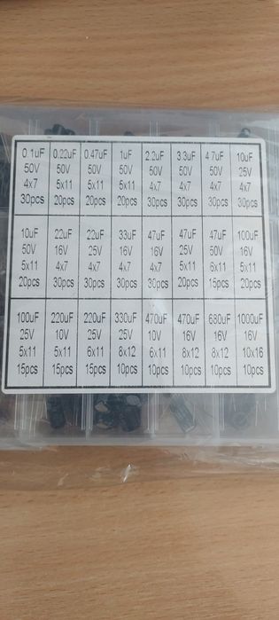 Набір конденсаторів 500 шт. 0.1UF-1000UF 24Values ​​Aluminum 16-50V Mi