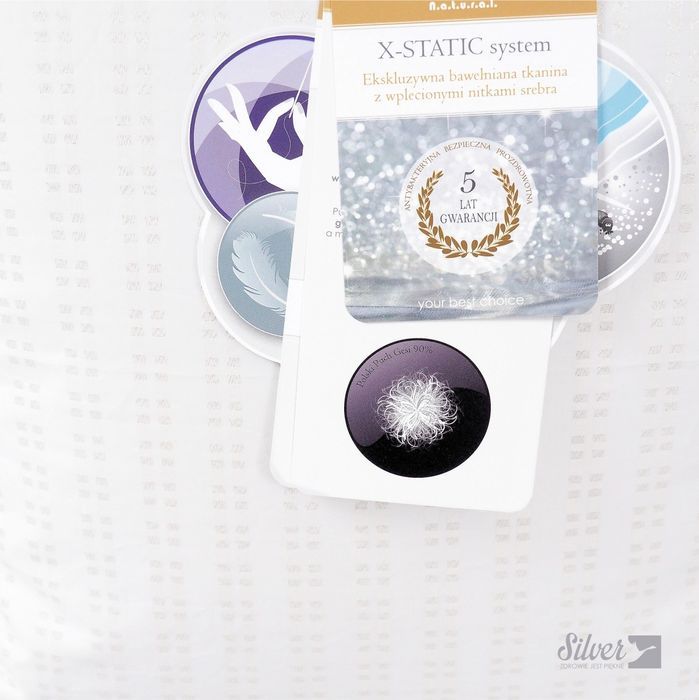 Poduszka AMZ SILVER puch 90% 50x70cm Srebrzysty krem