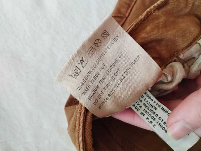 Calças skinny camel L mulher