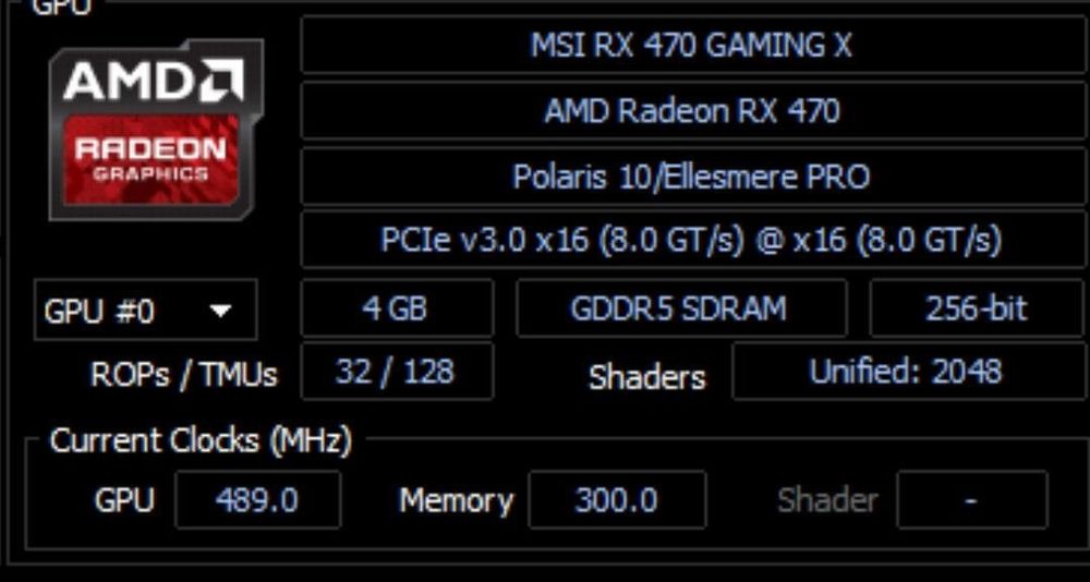MSI Radeon RX 470 Gaming X 4 GB 256bit ddr5