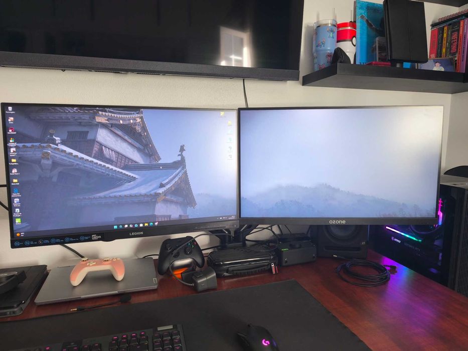 2 monitores 25'' + suporte articulado - Lenovo Legion 240 hz + Ozone 165 hz