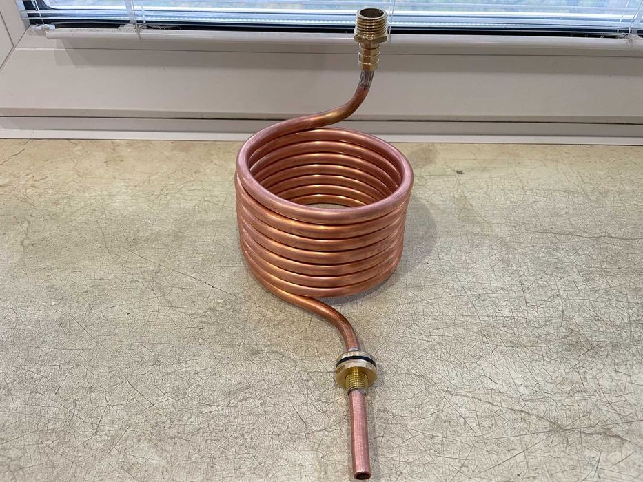 Змеевик теплообменник охладитель медный, диаметр трубки 10-13-16мм