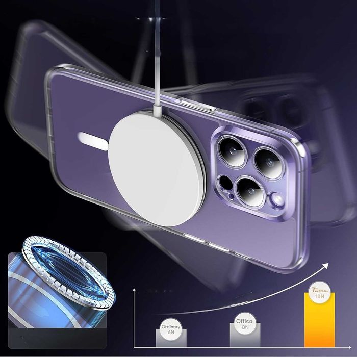 TOCOL etui iPhone 14 Pro MagSafe magnetyczne aparat matowe