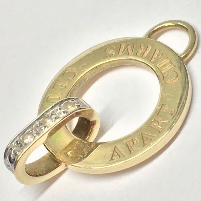 Złoty WISIOREK 585 14K Zawieszka DIAMENTY 0.04ct APART Charms Club 1,6