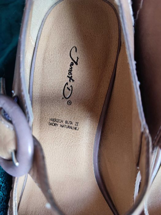 Buty czółenka SKÓRA naturalna 38