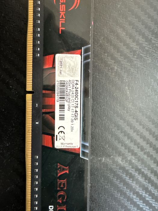 Ddr4 4gb Aegis G.skrill 2400 +  не робоча hyperx 4gb 3200