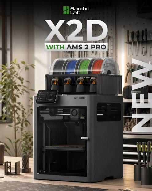 Bambulab X2D Combo AMS 2 multicolor nova - impressora 3d cabeca dupla