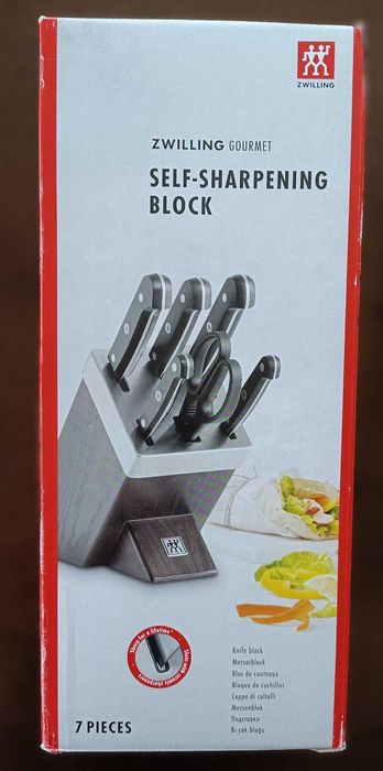 NOWY Zwilling Gourmet Zestaw noży w bloku samoostrzącym 7 el. komplet
