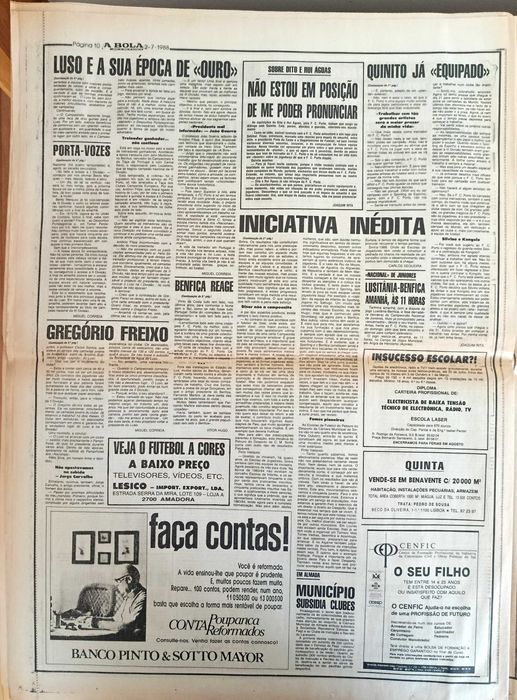 F.C.Porto - Quinito em entrevista e guerra entre F.C.Porto e Benfica - julho 1988