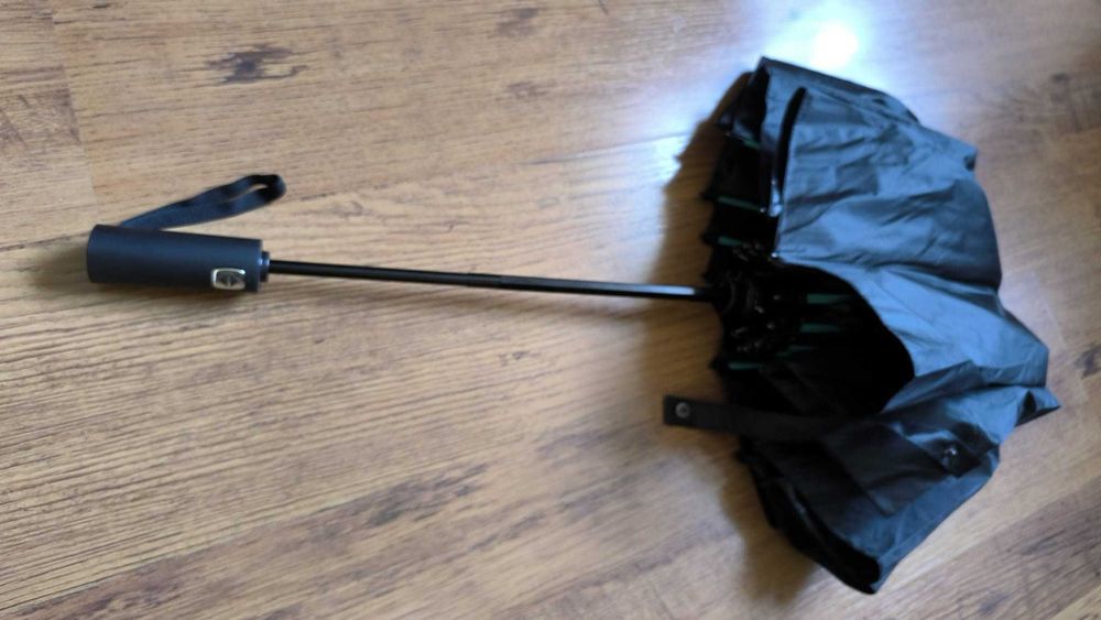 Duży parasol automatyczny bardzo mocny wzmocniony czarny 106 cm