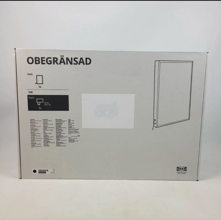 Ikea OBEGRANSAD LED wall lamp, black 705.262.59