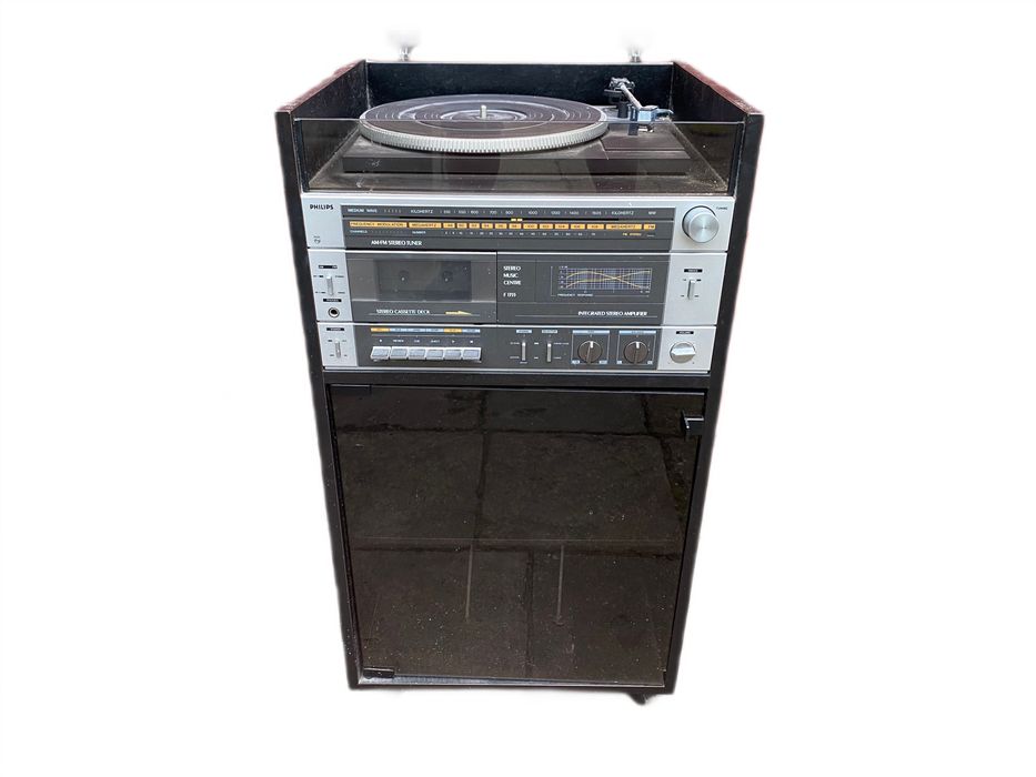 Szafka wieża muzyczna Philips F 1355 - gramofon - radio - kaseta