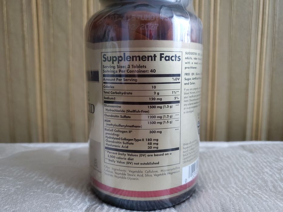 Solgar 120 таб. glucosamine hyaluronic acid chondroitin msm США