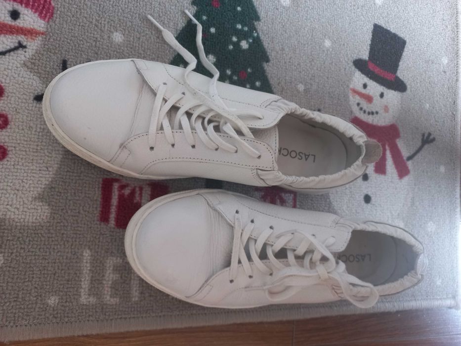 Snakersy sneakersy mokasyny lasocki biale skora typ kazar dkny