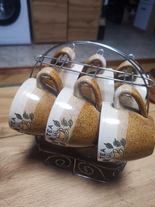 Набір керамічних чашок для чаю з підставкою TEA (6 шт)