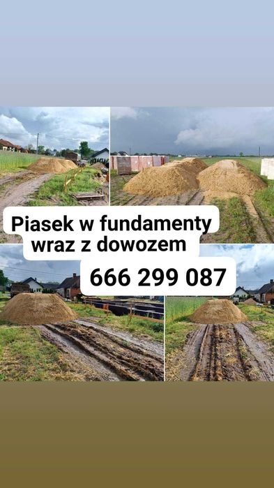 Piasek w fundamenty wraz z dowozem