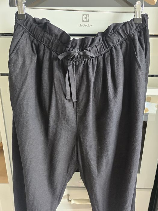 Spodnie letnie lniane przewiewne wiskoza r.42 luźne na gumce
