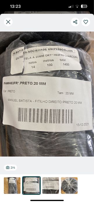 Entretelas fitas bainhas 20mm 1600mt - Novo