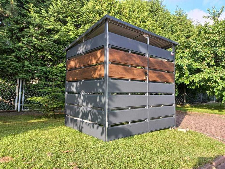 wiata śmietnikowa zabudowa koszy na śmieci