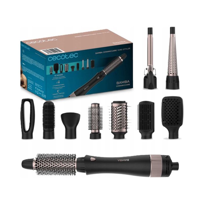 Lokówko - suszarka Cecotec Bamba CeramicCare 10w1 Styler 1000W czarny
