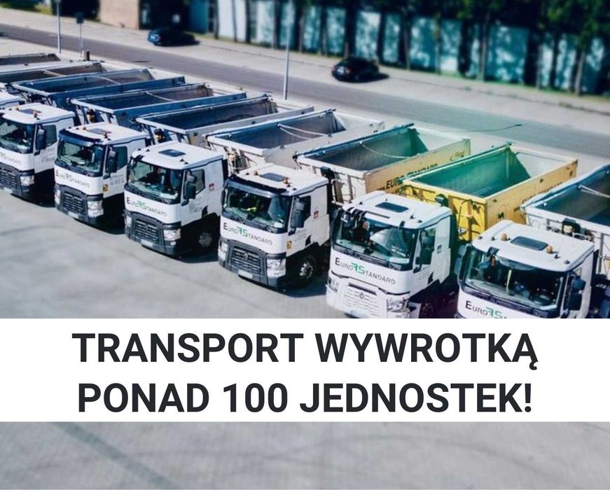 Transport wywrotką, 4-ośki, wanny, niskopodwoziowy, transport maszyn
