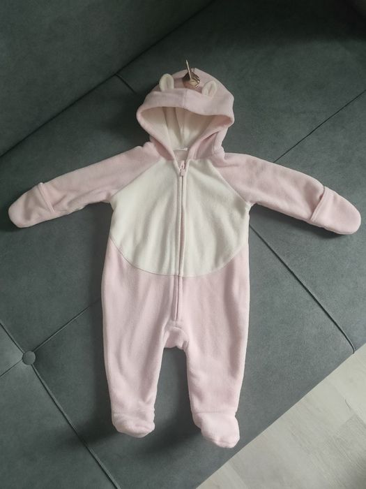 Флісовий чоловічок з капюшоном 3-6 міс., 62-68 для дівчинки. Ромпер