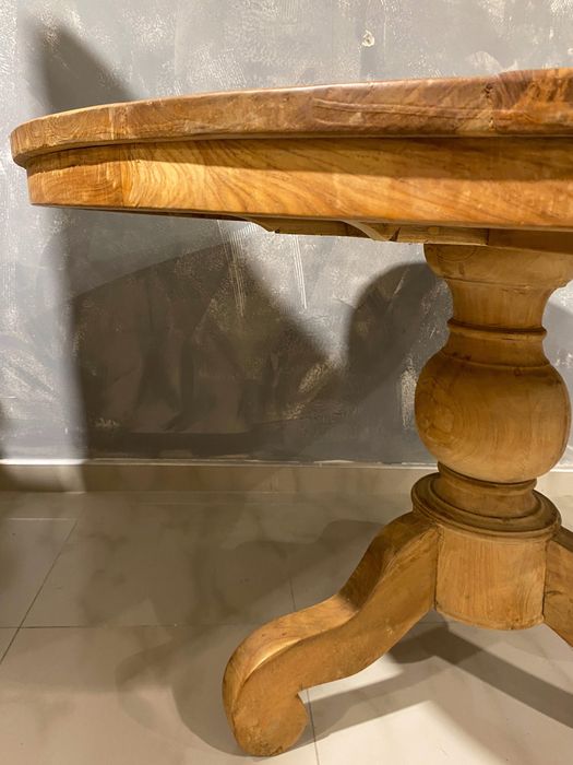 Stół dąb okragly drewno oczyszczony biedermeier