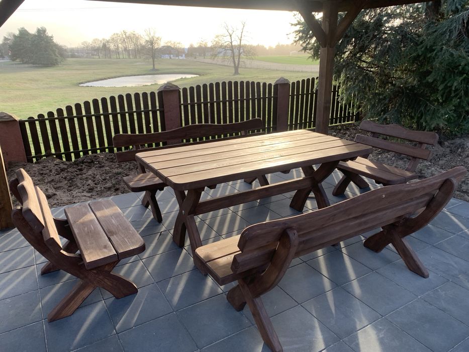 Meble ogrodowe barowe , biesiadne - grube  50 mm.